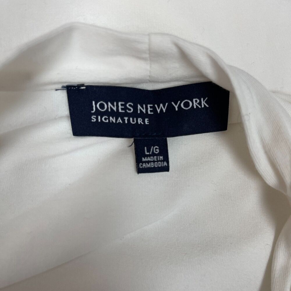 Jones New York Women's Top Large White Square Neck - Picture 7 of 9